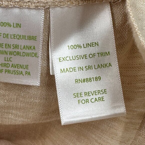 Lilly Pulitzer Cream 100% Linen Stretch Waist Pants Womens Size M - Picture 8 of 8